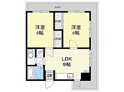 メゾンイン宝塚 2LDKの間取図画像