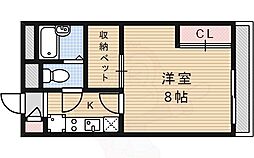 レオパレスサンフィールド 1Kの間取図画像