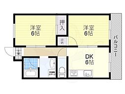 アパルトマン松栄 2DKの間取図画像
