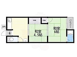 丸美苑 2DKの間取図画像