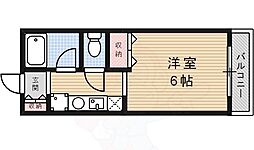 リバーウエスト宝塚 1Kの間取図画像