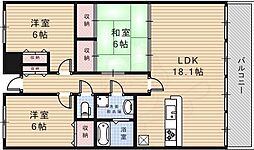 宝塚彩悠館 3LDKの間取図画像