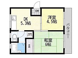 メゾン・ド・ソレイユ 2DKの間取図画像