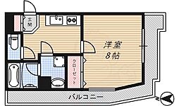 プレシャス小林 1Kの間取図画像