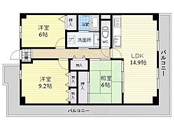 ヴィオレット宝塚 3LDKの間取図画像
