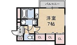 メゾンパーシモン ワンルームの間取図画像