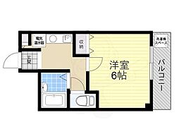 モモ仁川 1Kの間取図画像