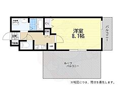 RESIDIA甲東園 1Kの間取図画像