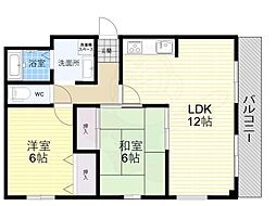 パラッツオ五反田 2LDKの間取図画像