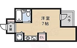 コメットマンション鴻池A棟 ワンルームの間取図画像