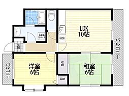 エミネンス丸の内B 2LDKの間取図画像