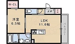 メゾングランデュール 1LDKの間取図画像
