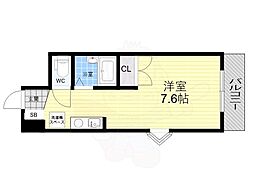 アミティ宝塚 ワンルームの間取図画像