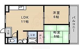 ヒルポイント雲雀丘 2LDKの間取図画像