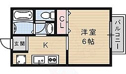 ラ・フォーレ宝塚 1Kの間取図画像