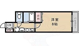 アドミール宝塚 1Kの間取図画像