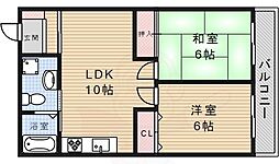 クロード・サン 2LDKの間取図画像