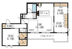 Premium Maison光 3LDKの間取図画像