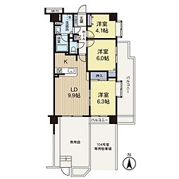 クリオ橋本参番館 3LDKの間取図画像