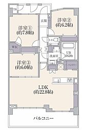 パークフィーネ南大沢4番館 3LDKの間取図画像