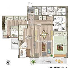 フジタ八王子マンション 3LDKの間取図画像