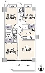 グランシティ八王子 3LDKの間取図画像