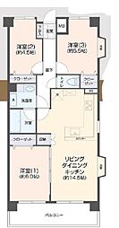 エレクティオン相模原15 3LDKの間取図画像