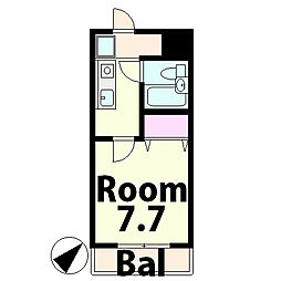 近江鉄道近江本線 水口駅 徒歩11分の賃貸マンション 3階1Kの間取り