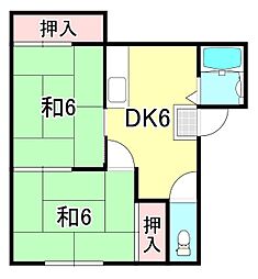 中央ファイブ 2DKの間取図画像