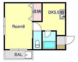 axメゾン 1DKの間取図画像