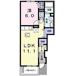 レジデンスフリーデ 1LDKの間取図画像