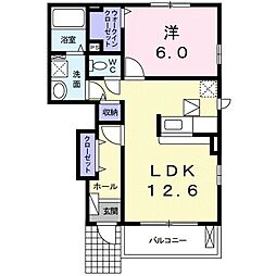 サンリット石部 1LDKの間取図画像