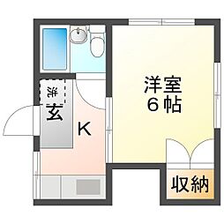 コーポ小竹 1Kの間取図画像