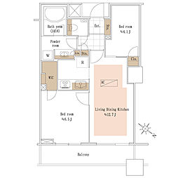 ピアースコード等々力 2LDKの間取図画像