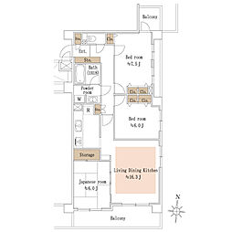 クレッセント武蔵新城ウエスト 3LDKの間取図画像