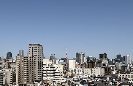 【眺望】東京タワーを望む、バルコニーからの眺望