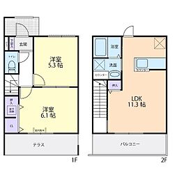 ファミーユ　II 2階2LDKの間取り