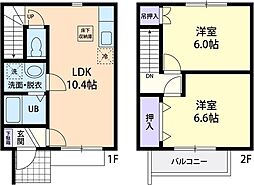 Mystere　B 105 2階2LDKの間取り