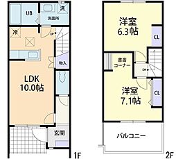Gran Court 郷原 2LDKの間取図画像