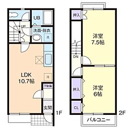 ステージアローム 2LDKの間取図画像