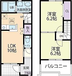 メゾンドゥ・ボヌール 2LDKの間取図画像