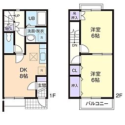 コンフォートヤマヒサA 2DKの間取図画像
