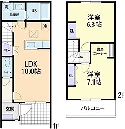 Ortensia(オルテンシア) A 2LDKの間取図画像