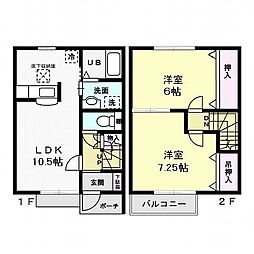 グランシェルA 2DKの間取図画像