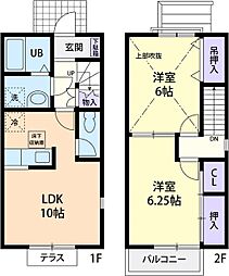 カーサリベルタ 2LDKの間取図画像