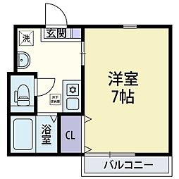 プレイスヨコハマ 1Kの間取図画像