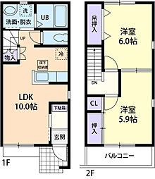 カーサドマーニ 2LDKの間取図画像