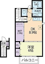 メゾンサニーフラット 1LDKの間取図画像