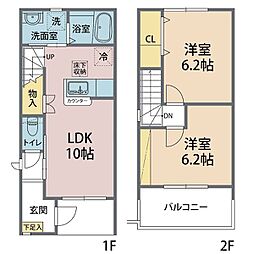 プランドールA 2LDKの間取図画像