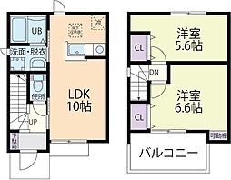メゾン・ド・ポワールB 2LDKの間取図画像